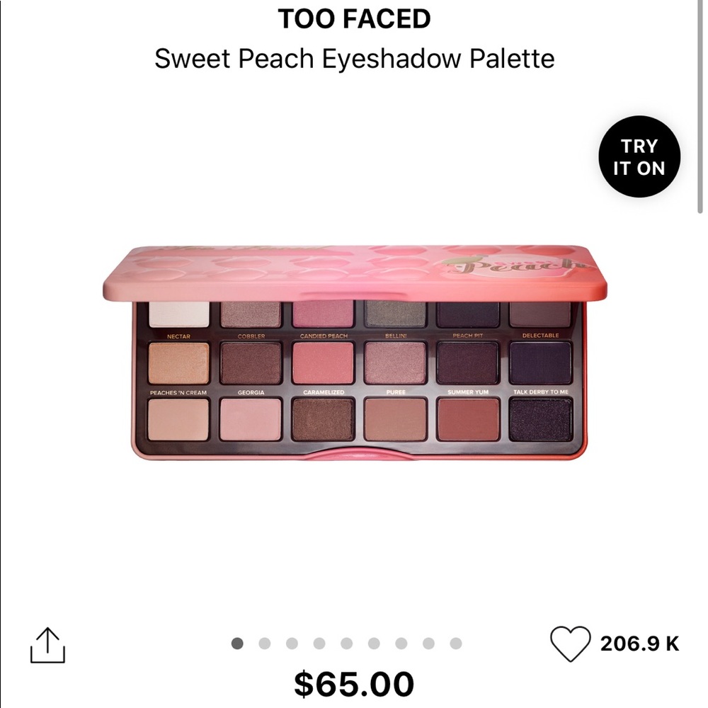 Too Faced sweet peach palette